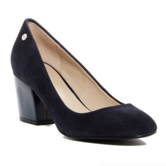 Calvin Klein Shoes - Calvin Klein Black Suede  Pumps Block Heels KASEY